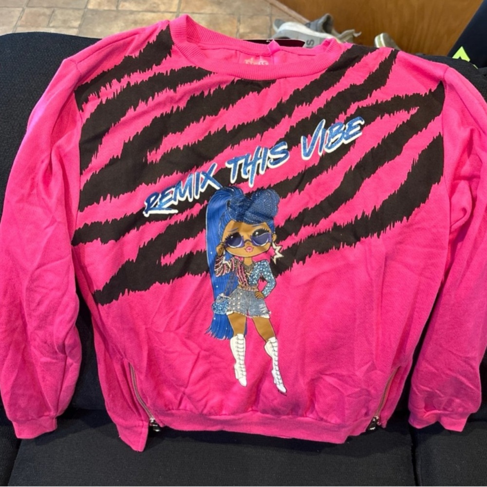 Girls lol omg sweater with zippers on side
